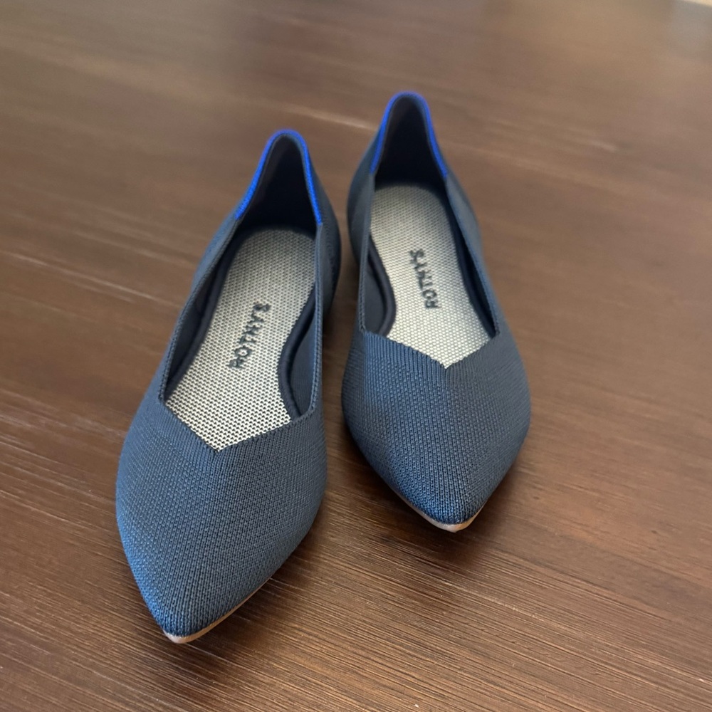 Rothy’s Navy “The Point” Flats - Brand New!